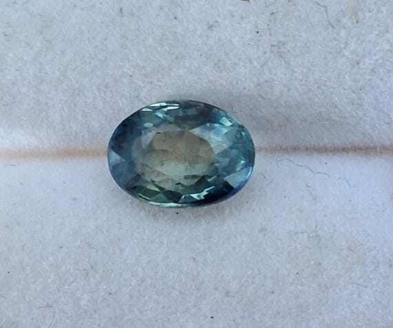 Teal Blue Green Sapphire, Oval September Gemstone for Anniversary Jewelry