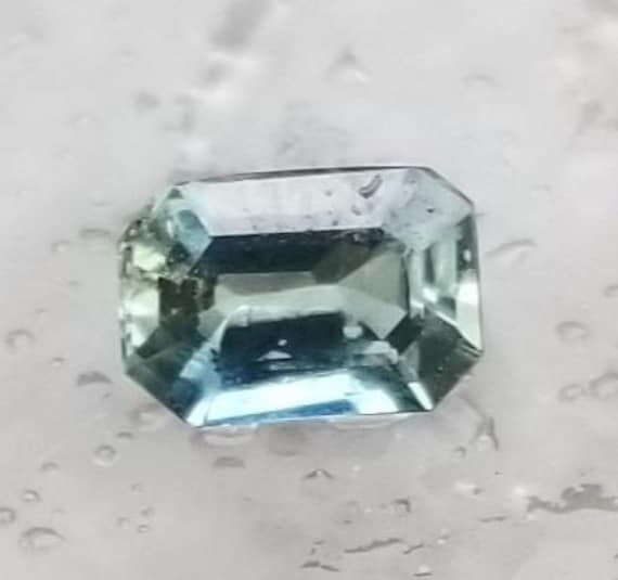 Blue Green Sapphire Emerald Cut Shape September Gemstone