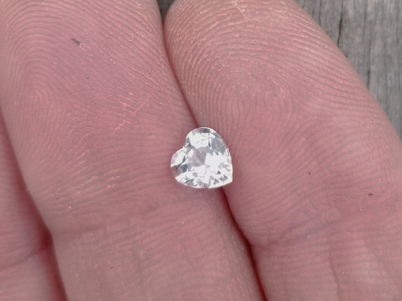 Special Anniversary Gift for Her Heart Shape White Sapphire September Gemstone for Women Gold Jewelry