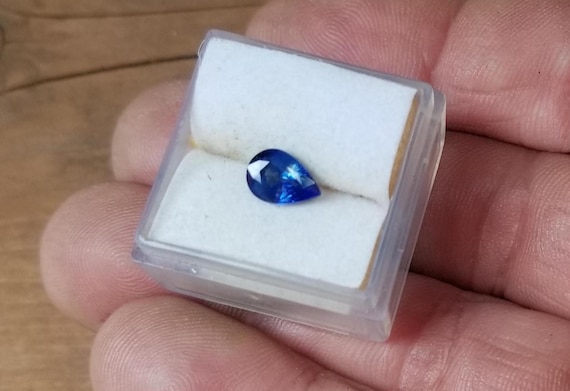Natural Pear Blue Sapphire for Engagement Ring, Sapphire for Anniversary Gift for Her, September Birthstone for Jewelry, Free Shipping