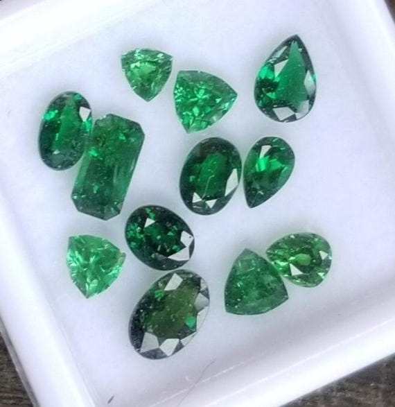 Dark Green Garnet Tsavorite Collection 3.58 Cts January Birthstones for Jewellery