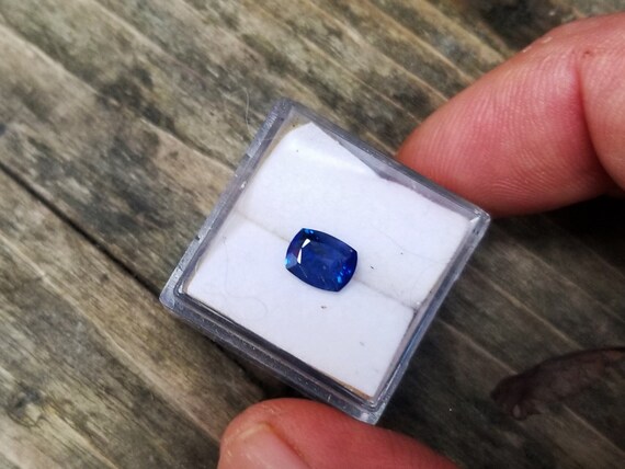Velvet Blue Sapphire Cushion for Jewelry, September Birthstone for Engagement Ring Anniversary One of a Kind Gift for Her