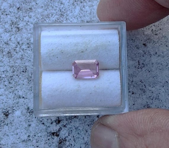 Ceylon Natural Pink Sapphire Emerald Cut for Jewelry