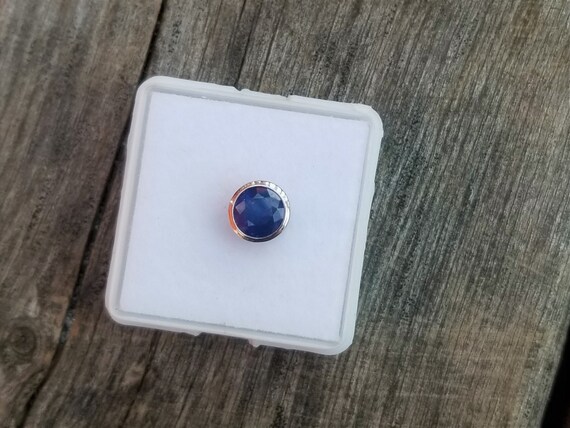 Blue Sapphire 6.5MM BeZel Sliding Pendant
