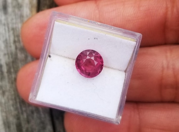 Neon Pink Ruby Sapphire Round Shape, September Birthstone for Anniversary Jewelry, Free Shipping to USA