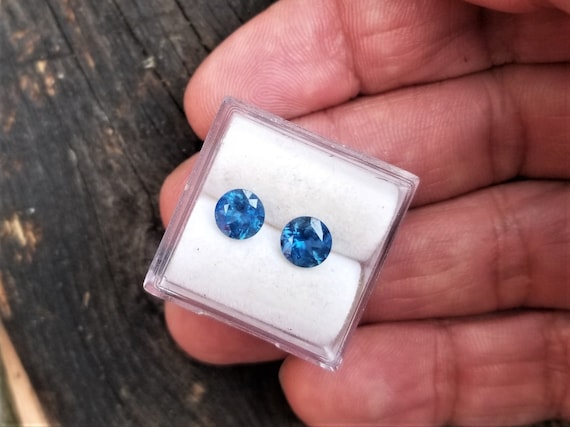 Blue Sapphire 5.9MM Round for Earrings