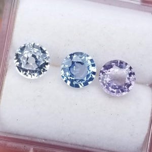 Sapphire Parcel White, Light Blue , Lavender 5 MM Round