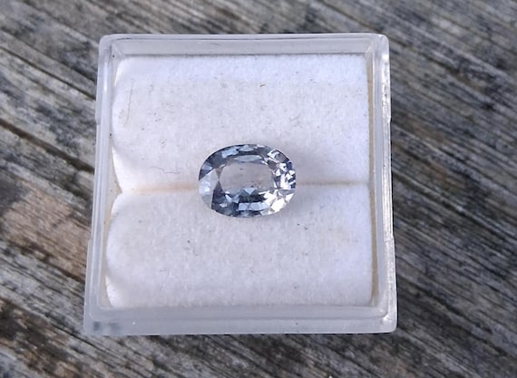 Ceylon Oval Gray Sapphire Natural Gemstone for September Jewelry Gift for Her, Free Shipping to USA