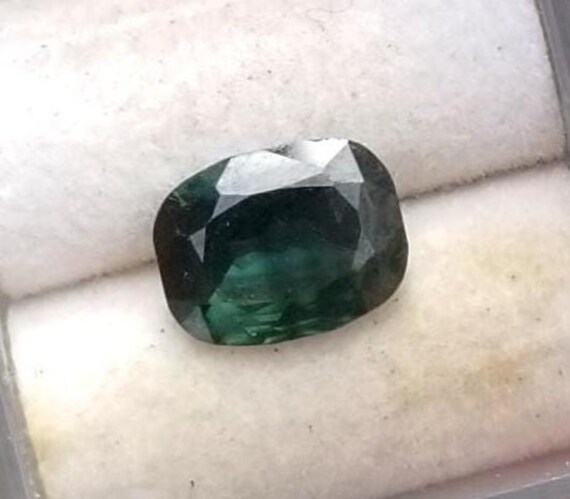Ceylon Dark Green Sapphire Cushion Shape for Engagement Ring