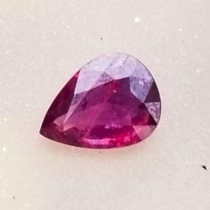 Ceylon Ruby Pear, Purplish Red Gemstone, July Birthstone, 1.02 ct