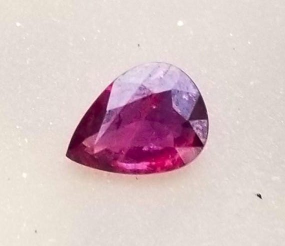 Ruby Pear Shape Over 1 Carat for Engagement Ring, July Birthstone for Anniversary Gift