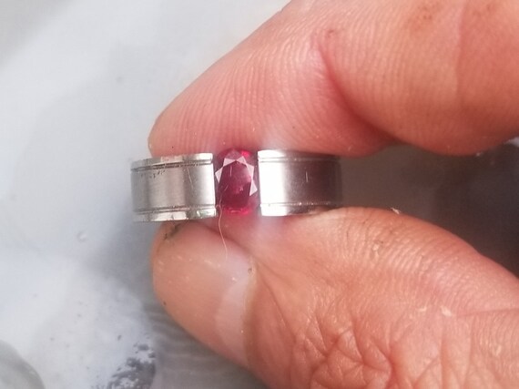 Ruby Tension Setting Ring, Stainless Steel ring, … - image 3