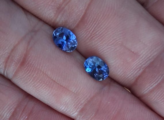 Fine Ceylon Blue Sapphire Pair for Earrings Total Weight 1.96 Cts