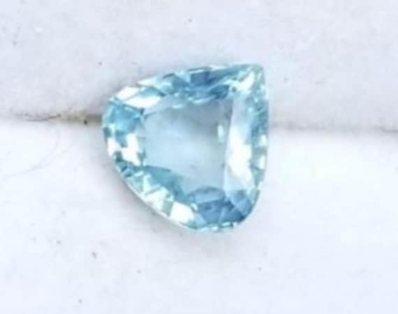 Triangle Heart Shape Light Blue Sapphire September Birthstone