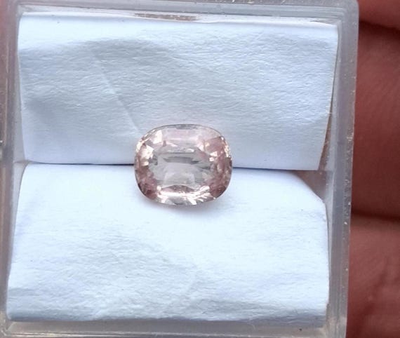 Ceylon Pink Peach Cushion Sapphire 6.7x5.5mm Padparadscha Color