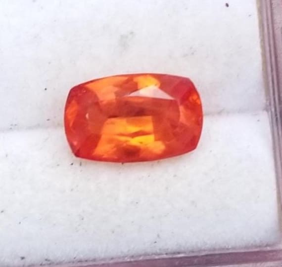 Reddish Orange Sapphire Cushion Shape , September Birthstone Jewelry