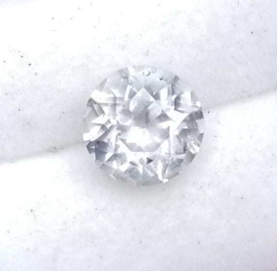 White Gray Round Sapphire September Birthstone