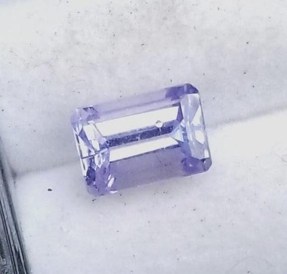 Tanzanite Emerald Cut Lavender Color for Jewelry, December Birthstone