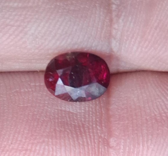 Oval Dark Red Ruby 2.15 Carats July Birthstone for Engagement Ring