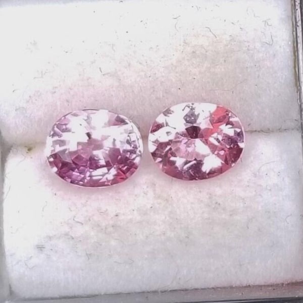 Neon Pink Sapphire Oval Shape Pair Total eight 2.08 Cts