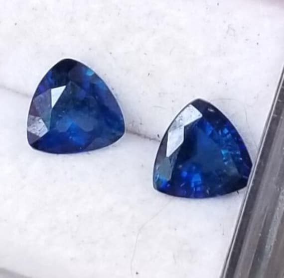 Indigo Blue Sapphire Pair for Earrings, September Birthstone for Jewelry