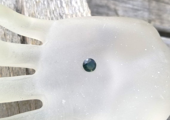 Blue Green Sapphire for Engagement Ring, Unique Round Gemstone for Women Jewelry, September Birthstone for Her Anniversary Ring