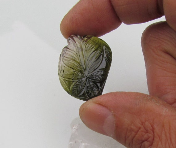 Tourmaline Leaf Carving 25.47cts
