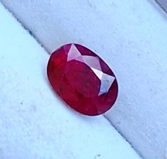 Natural Ceylon Dark Red Ruby 7x5 mm Oval July Gemstone