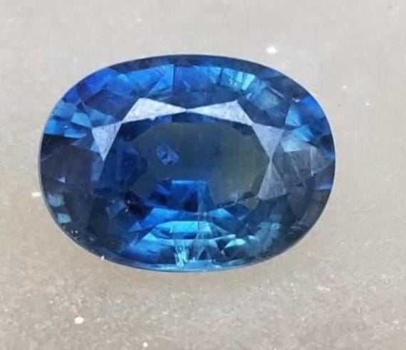 Natural Australian Blue Sapphire Peacock Oval Gemstone