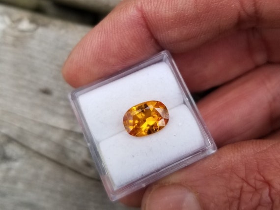 Yellow Sapphire 9.8x 6.9 MM Cushion Shape 2.18 Cts
