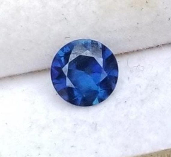 Precision Cut Dark Velvet Blue Sapphire Round Shape