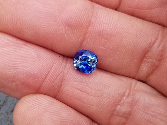 Parti Color Blue Sapphire for Anniversary Ring, September Birthstone for Anniversary Gift for Her, One of a Kind Gemstone for Her Birthday