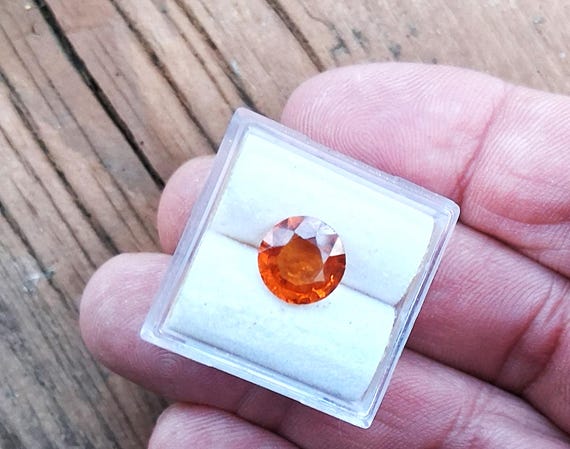 Natural Spessartine Large Round Garnet January Birthstone