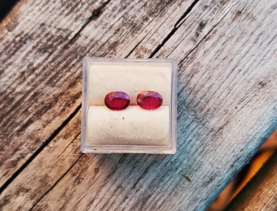 Red Ruby Pair July Birthstone for Earrings Gift, Natural Ruby for Jewelry Gift for Her, Free Shipping to North America, Jewelry Special Gift