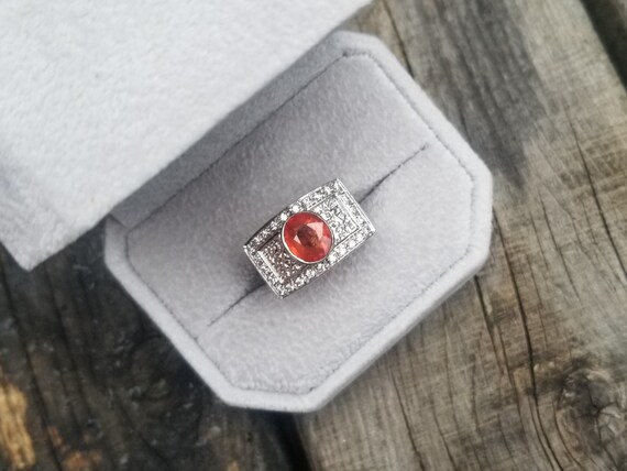 Fancy Sapphire Design Sterling Silver Ring