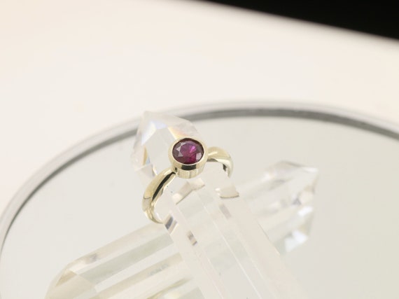 Ruby 6 mm Round Bezel Set 14k Yellow Gold Ring July Gemstone