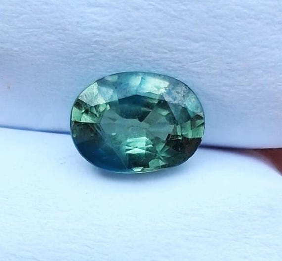 Natural Green Sapphire 1.42 Cts Oval September Birthstone For Engagement Ring