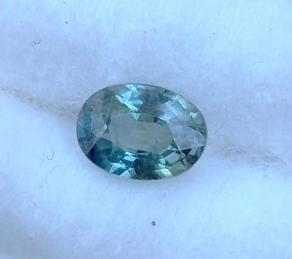 Natural Ceylon Mint Teal 6.7X5 MM Oval Sapphire  September Birthstone