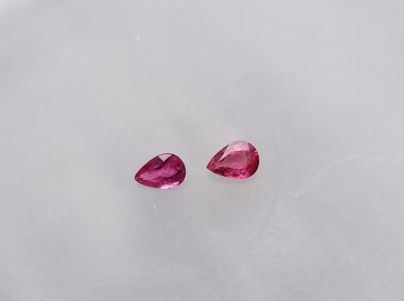 Ruby Pear Shape Pair for Earrings, July Birthstone for Anniversary Jewelry Gift, Free Shipping to United States