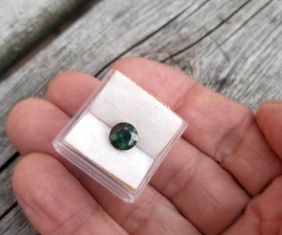 Forest Dark Green Sapphire for Custom Jewelry, September Birthstone for Jewelry, 7 MM Round Sapphire for Anniversary Gift , Free Shipping