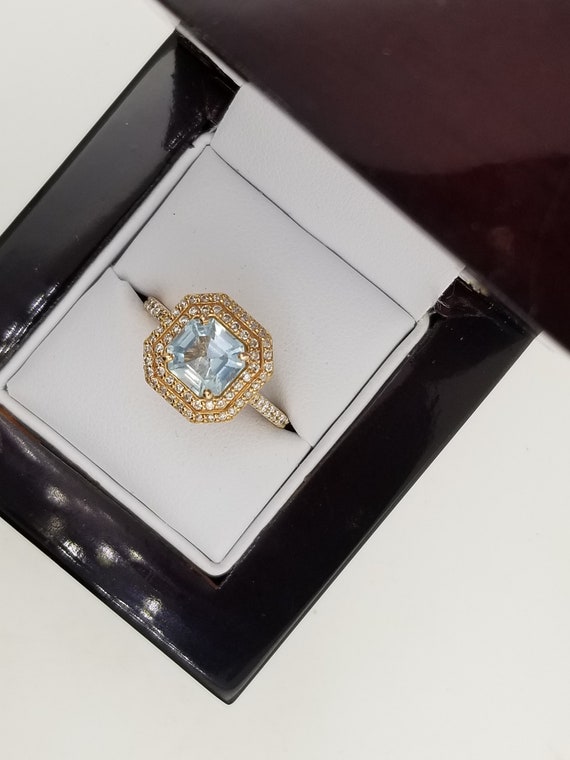 Aquamarine 14K Rose Gold Engagement Ring