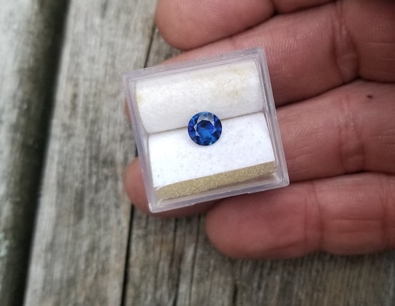 Precision Cut Round Blue Sapphire Gift for Anniversary Ring, Unique September Birthstone for Custom Jewelry, Free Shipping to USA