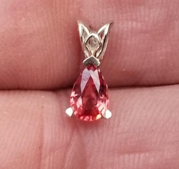 Pear Shape 14K Yellow Gold Pendant Ruby July Gemstone Jewelry