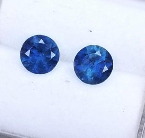 Natural Velvet Blue Sapphire 5.1 MM Round Loose Gemstones  for Earrings