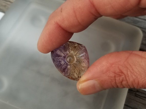 Ametrine Carving Gemstone, One of a Kind Piece for Pendant, Unique Gem for Jewelry Design or Gemstone Collection