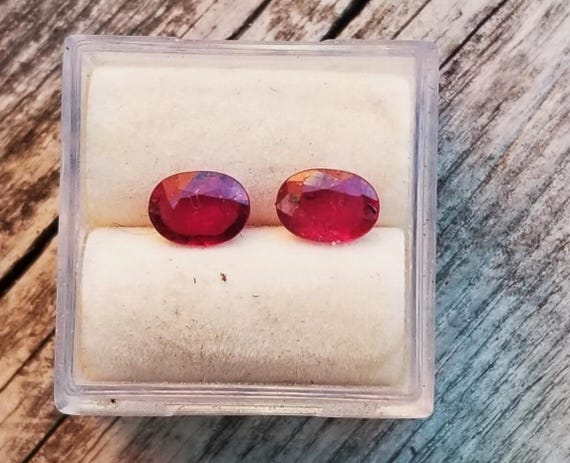Red Ruby Pair July Birthstone for Earrings Gift
