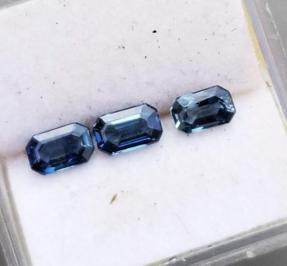 Natural Montana Blue Sapphire Emerald Cut for Jewellery Making for Her