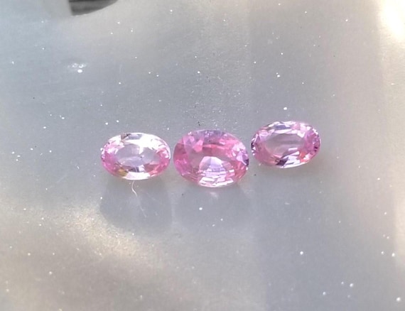Natural Pastel Pink Sapphire Set for Earrings, Pendant or Ring Design, Oval Ceylon Pink Sapphires for Anniversary Jewelry Gift for Her