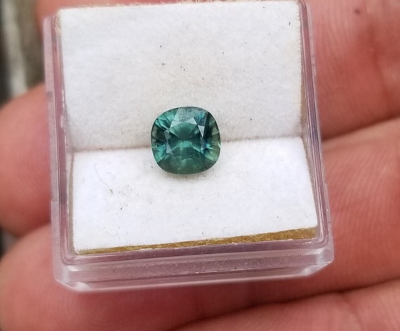 Ceylon Natural Cushion Blue Green Sapphire for Anniversary Jewelry, September Birthstone for Engagement Ring, One of a Kind Gemstone Gift