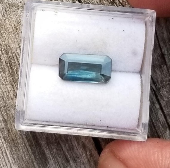 Natural Blue Green Sapphire Emerald Cut Shape  September Gemstone for Anniversary Jewelry